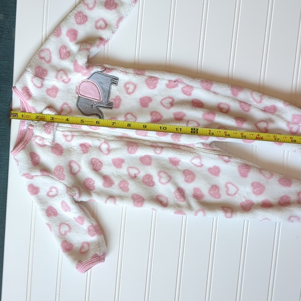 0 to 6 month pink and white warm fuzzy onesie